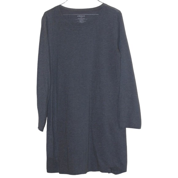 Grey long sleeve tshirt dress WITH POCKETS size L - Picture 1 of 6